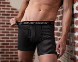 Dani Daniels "Explicit Content" Mens Boxer Shorts Pinstripe