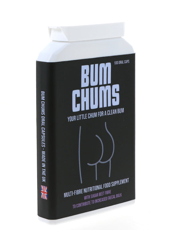 Bum Chums 100 Caps - Multi-Fibre Cleanliness Supplement with Sugar Beet