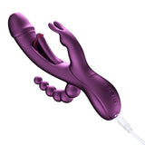 TRILUX App-Controlled Kinky Finger Rabbit Vibrator with Anal Beads-Purple